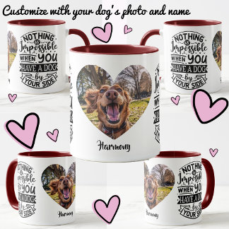 Hond aan je zijde aangepaste persoonlijke naam fot mok