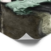 Hond Aanbiddend Meisje Victoriaans Schilderij Poster (Hoek)