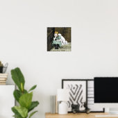 Hond Aanbiddend Meisje Victoriaans Schilderij Poster (Thuiskantoor)