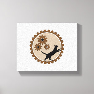 Hond aangedreven kooi met wielen canvas afdruk