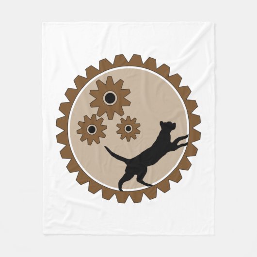 Hond aangedreven kooi met wielen fleece deken (Voorkant)