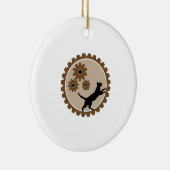 Hond aangedreven kooi met wielen keramisch ornament (Rechts)