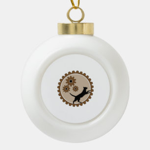 Hond aangedreven kooi met wielen keramische bal ornament