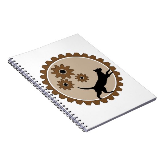 Hond aangedreven kooi met wielen notitieboek (Rechterzijde)