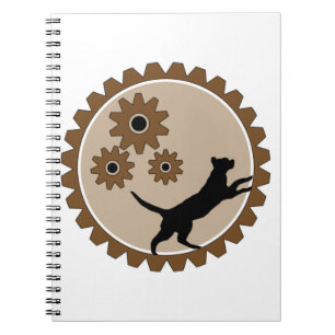 Hond aangedreven kooi met wielen notitieboek