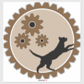 Hond aangedreven kooi met wielen sticker (Vel)