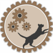 Hond aangedreven kooi met wielen sticker (Voorkant)