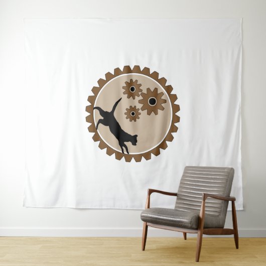 Hond aangedreven kooi met wielen wandkleed (In Situ (horizontaal))