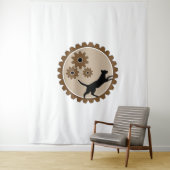 Hond aangedreven kooi met wielen wandkleed (In situ)