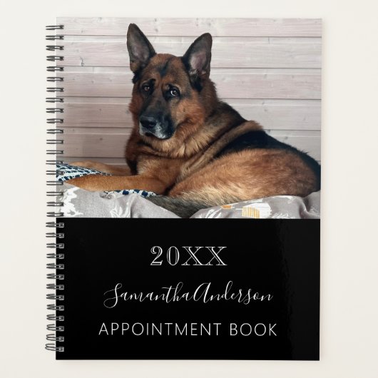 Hond aangepaste foto zwart wit planner (Voorkant)