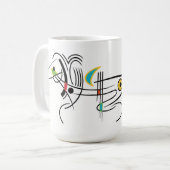 Hond Abstracte Moderne Retro Art Mok (Voorkant links)