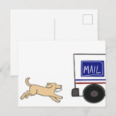 Hond achtervolgen mail truck briefkaart (Voorkant / Achterkant)