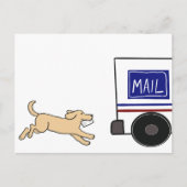 Hond achtervolgen mail truck briefkaart (Voorkant)
