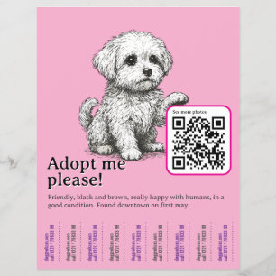 Hond adopteer Flyer Sjabloon Afscheurbaar