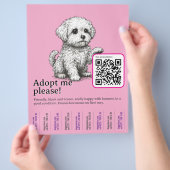 Hond adopteer Flyer Sjabloon Afscheurbaar (Hand)
