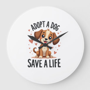 Hond Adopteren Red Een Leven Retro Kute Puppy Redd Grote Klok