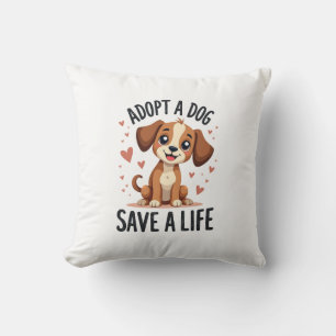 Hond Adopteren Red Een Leven Retro Zoete Puppy Red Kussen