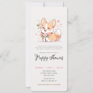 hond adoptie feest corgi puppy shower kaart