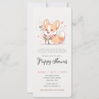 hond adoptie feest corgi puppy shower kaart