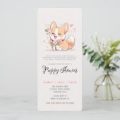 hond adoptie feestje corgi puppy verjaardagsfeestj kaart (Staand voorkant)