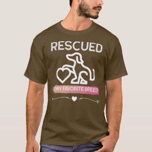 Hond adoptie gered is mijn favoriete ras hond t-shirt