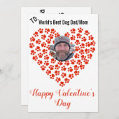 Hond afdruk aanpasbare Valentijnsboodschap Feestdagenkaart (Voorkant / Achterkant)