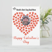 Hond afdruk aanpasbare Valentijnsboodschap Feestdagenkaart (Staand voorkant)