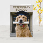 Hond Afstuderen van veterinaire school Kaart (Gele Bloem)