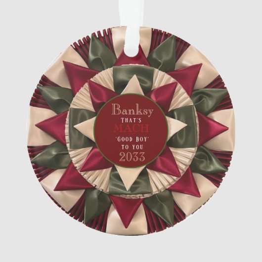 Hond Agility Custom MACH Ribbon Acryl Kerstmis Ornament (achterkant)