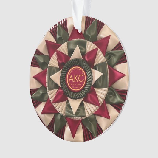 Hond Agility Custom MACH Ribbon Acryl Kerstmis Ornament (voorkant)