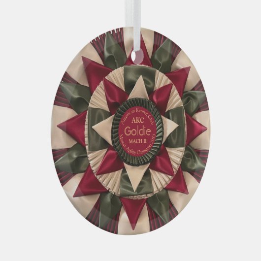 Hond Agility Custom MACH Ribbon Kerstmis Glas Ornament (Voorkant Rechts)