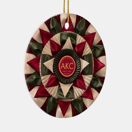 Hond Agility Custom MACH Ribbon Kerstmis Keramisch Ornament (Rechts)