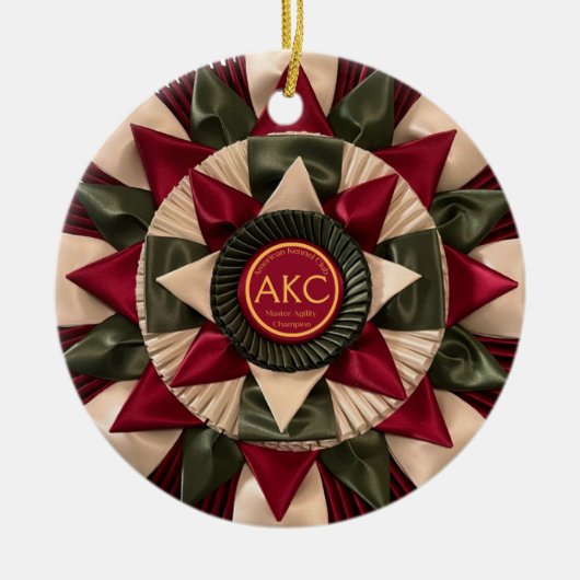 Hond Agility Custom MACH Ribbon Kerstmis Keramisch Ornament (Voorkant)