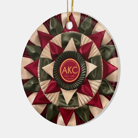 Hond Agility Custom MACH Ribbon Kerstmis Keramisch Ornament (Links)