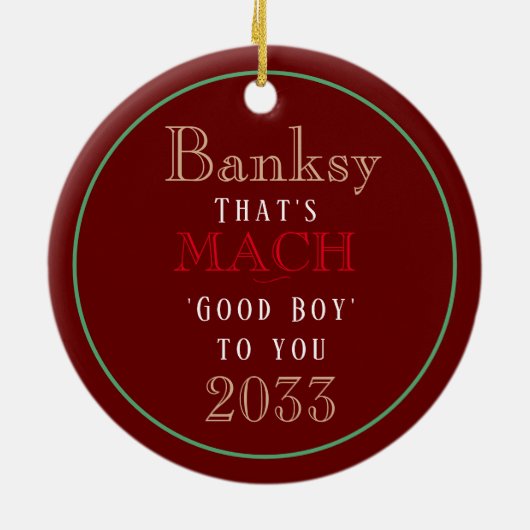 Hond Agility Custom MACH Ribbon Kerstmis Keramisch Ornament (Achterkant)