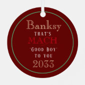 Hond Agility Custom MACH Ribbon Kerstmis Metalen Ornament (Achterkant)