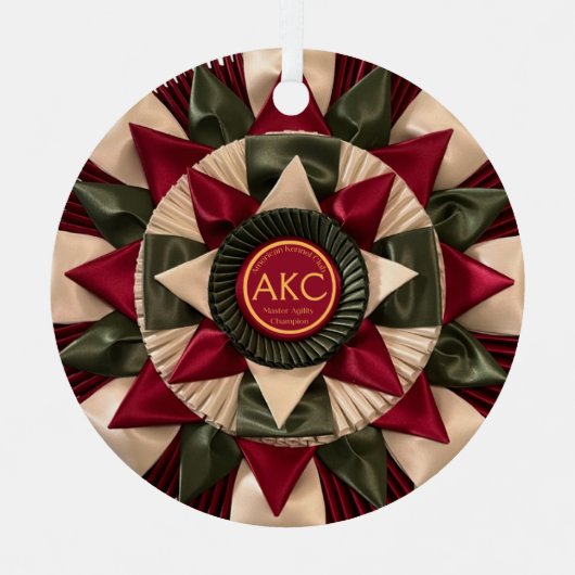 Hond Agility Custom MACH Ribbon Kerstmis Metalen Ornament (Voorkant)