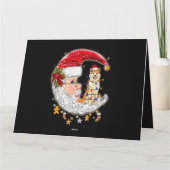 Hond Akita met kerstmuts kerstboom lichten Kaart (Achterkant)