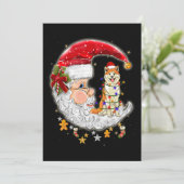 Hond Akita met kerstmuts kerstboom lichten Kaart (Staand voorkant)