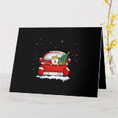 Hond Akita Ride Rode Vrachtwagen Kerstmis Pyjama X Kaart (Gele Bloem)