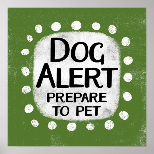 Hond Alert Poster Muurkunst (Voorkant)