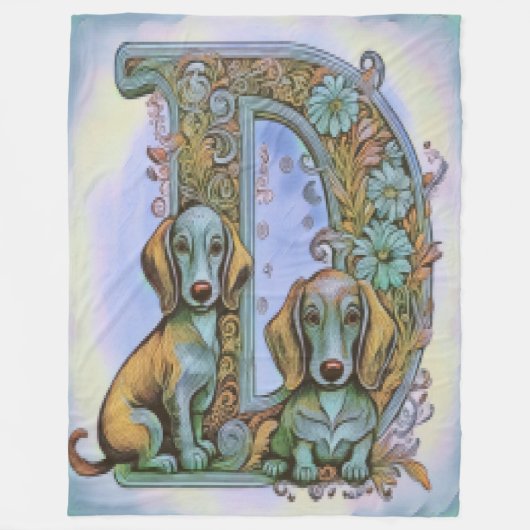 Hond Alfabet Fleece Deken (Voorkant)