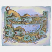 Hond Alfabet Fleece Deken (Voorkant (Horizontaal))