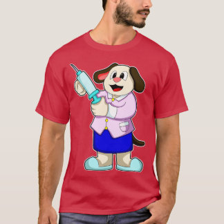 Hond als arts met spuit 1 t-shirt
