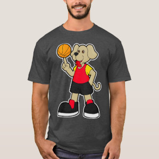 Hond als basketballer met basketbal 3 t-shirt