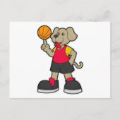Hond als basketballspeler met basketbal briefkaart (Voorkant)