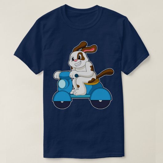 Hond als Biker met Scooter 3 T-shirt (Design voorkant)