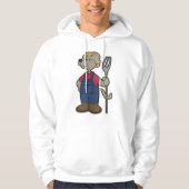 Hond als boer met rook en Pet Hoodie (Voorkant)