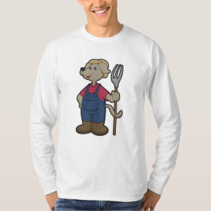 Hond als boer met rook en Pet T-shirt