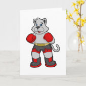 Hond als bokser met boks handschoenen kaart (Gele Bloem)